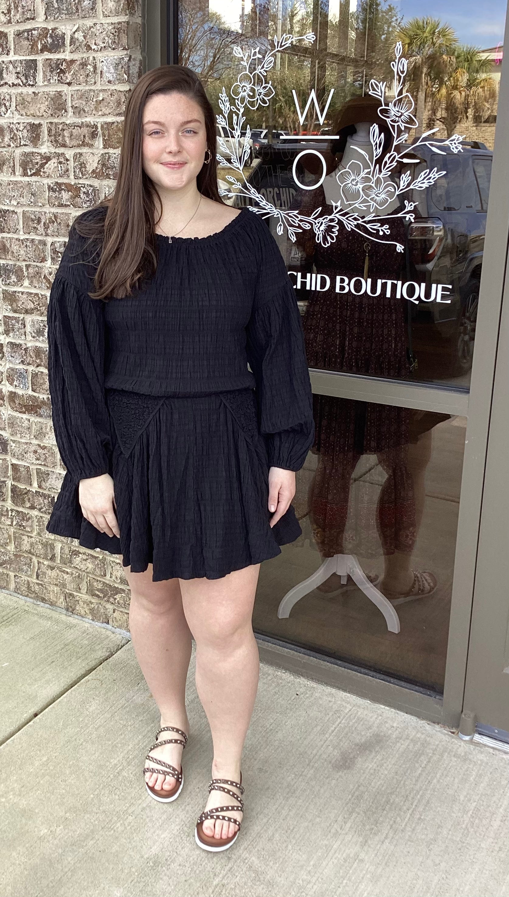 10898 Black Sequined Balloon Dress main image 1