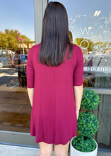 Load image into Gallery viewer, Burgandy Swing Dress
