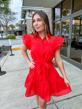 Load image into Gallery viewer, Leave on Red Dress
