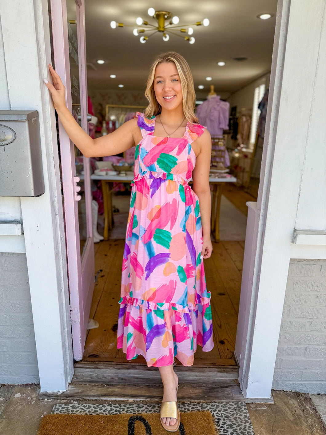 Pink Brush Stroke Dress