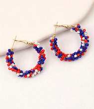 Load image into Gallery viewer, USA Beaded Earrings
