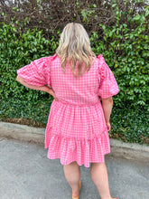 Load image into Gallery viewer, Pink Checkered Plus Dress
