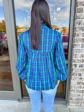 Load image into Gallery viewer, Blue Plaid Top
