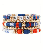 Load image into Gallery viewer, USA bracelet stack
