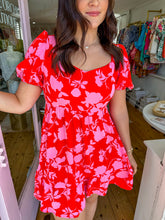 Load image into Gallery viewer, Red Floral Dress
