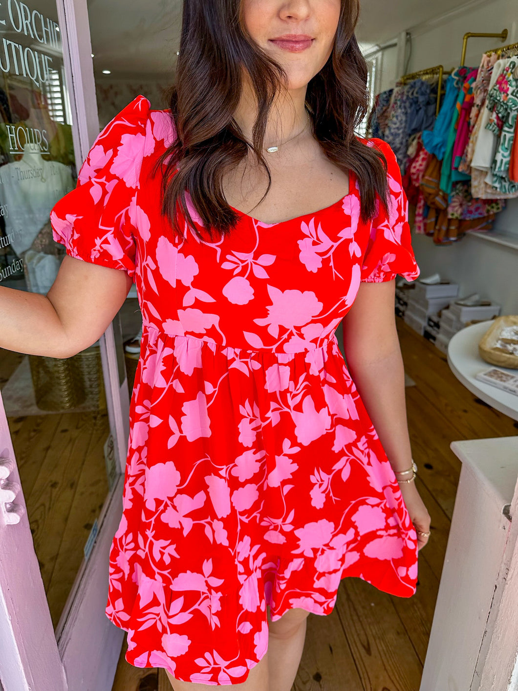 Red Floral Dress