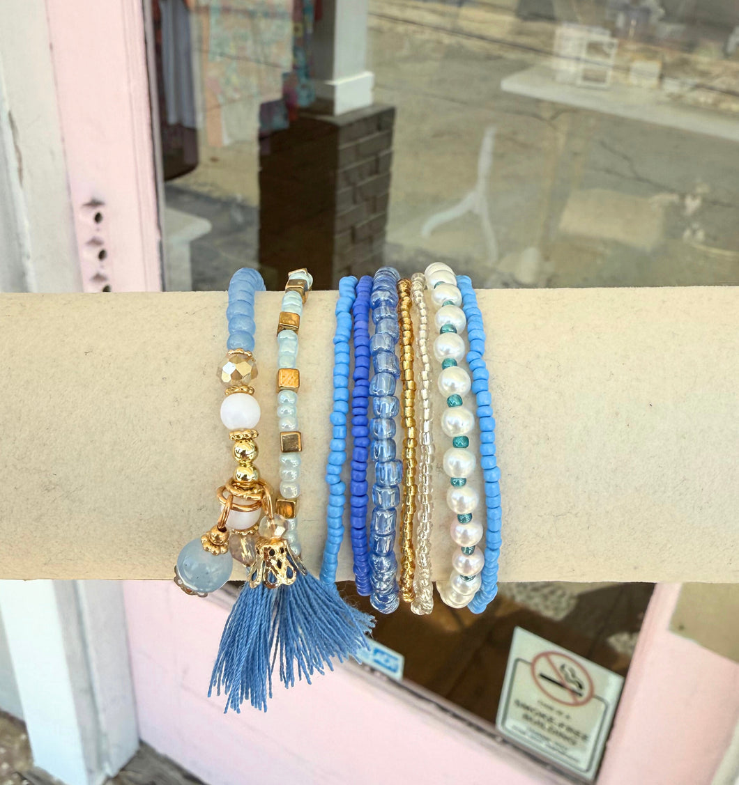 Blue bohemian stack