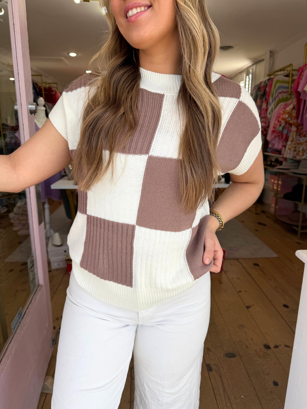 Khaki Colorblock Top