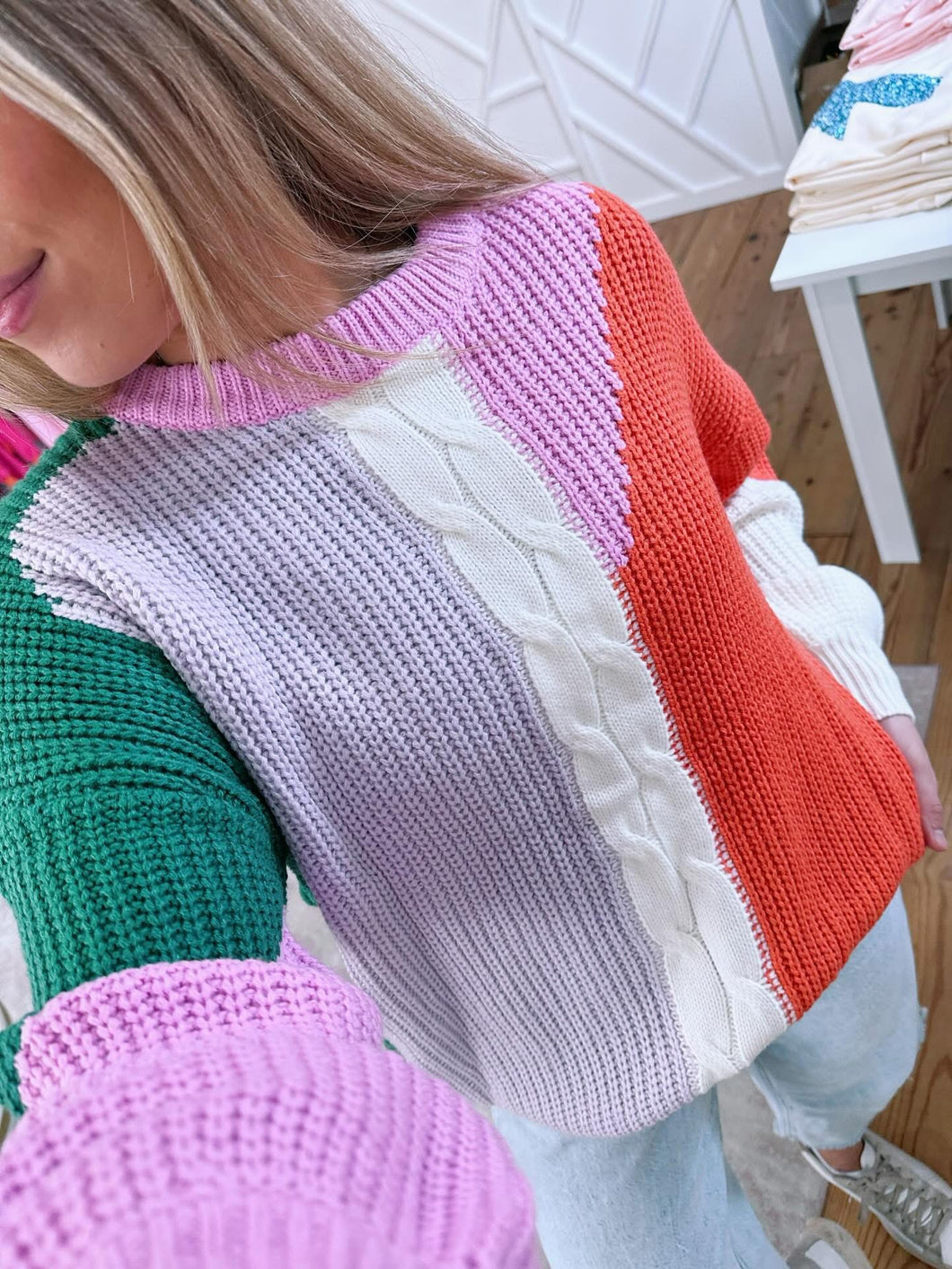 Multicolored Textured Sweater